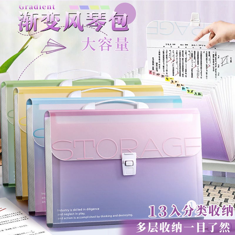 A4 Satchel Folder Test Paper Bag Multi-Layer Large Capacity Primary School Students Special Hand-Held Accordion Bag Paper Storage Bag - Image 2